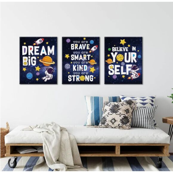 🚀 Yuzi-n Outer Space Kids Wall Art – Set of 3 – 12x15 - Picture 3 of 4